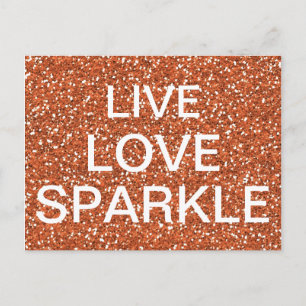 Postal Purpurina de bronce viva Love Sparkle