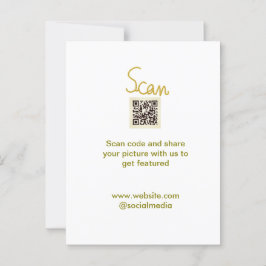 Postal Purpurina de código QR de exploración dorada llama
