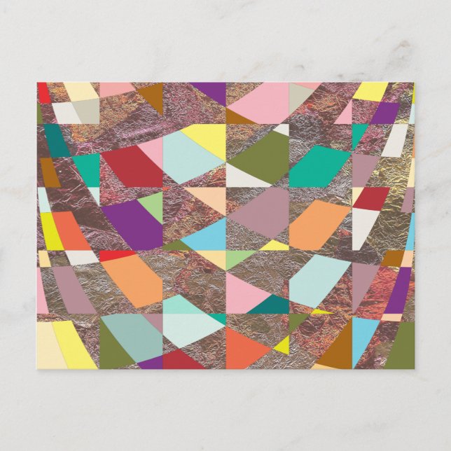 Postal Purpurina de colores abstractos (Anverso)