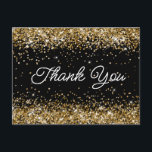 Postal Purpurina de oro Black 21st Birthday Script Gracia<br><div class="desc">Crea tu propio y moderno guión decorativo de monolina gracias a las postales. Purpurina dorado brillante falso con chispas sobre un fondo de color negro sólido personalizable. Todos los brillantes efectos brillantes purpurinas dorados en este moderno diseño de chicas son creados con gráficos digitales. Un diseño creativo para cualquier celebración...</div>