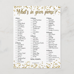 Postal Purpurina de oro Confetti ¿Qué hay en tu juego de