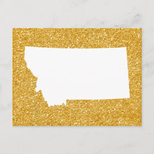 Postal Purpurina de oro y Montana blanca