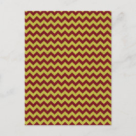 Postal Purpurina de Zig Zag rojo y oro