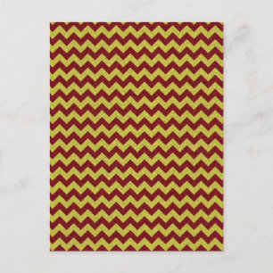 Postal Purpurina de Zig Zag rojo y oro