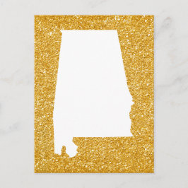 Postal Purpurina dorada y Alabama blanca
