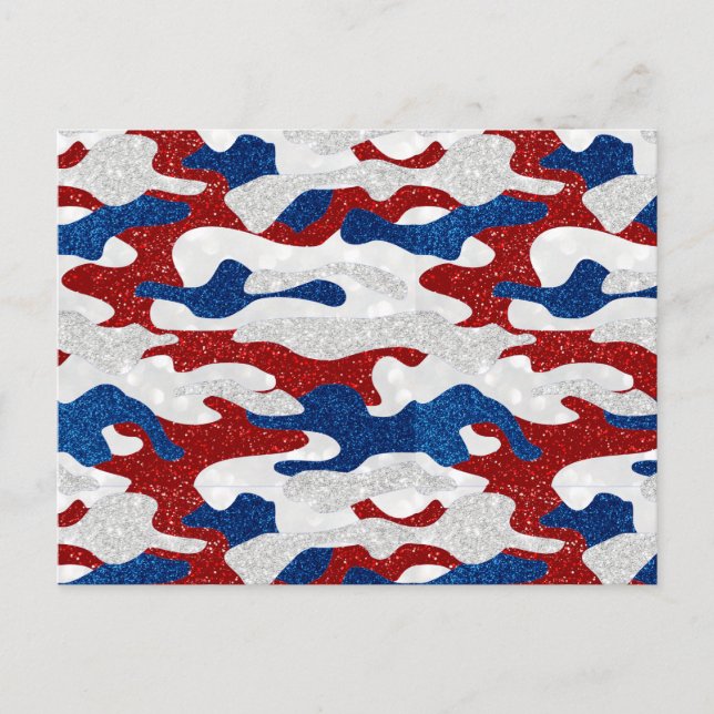 Postal Purpurina estadounidense Camo July 4 (Anverso)