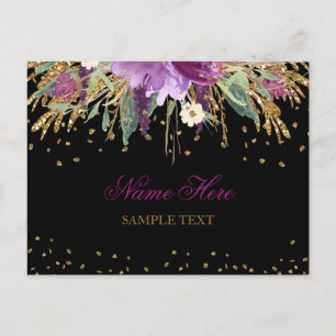 Postal Purpurina floral Amethyst Postcard
