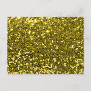 Postal Purpurina Glam Faux Gold Impresión Sparkle