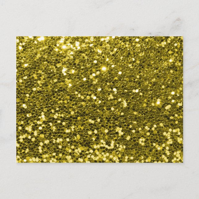 Postal Purpurina Glam Faux Gold Impresión Sparkle (Anverso)