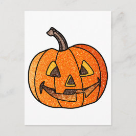 Postal Purpurina Jack O'Lantern