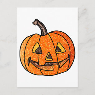 Postal Purpurina Jack O'Lantern