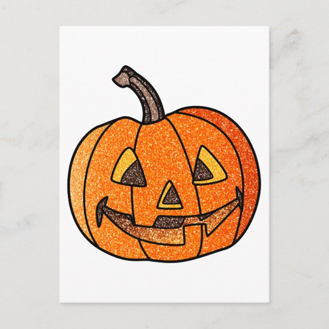 Postal Purpurina Jack O'Lantern (Anverso)