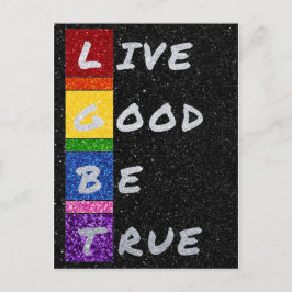 Postal PURPURINA LGBT Live Good Be True Card