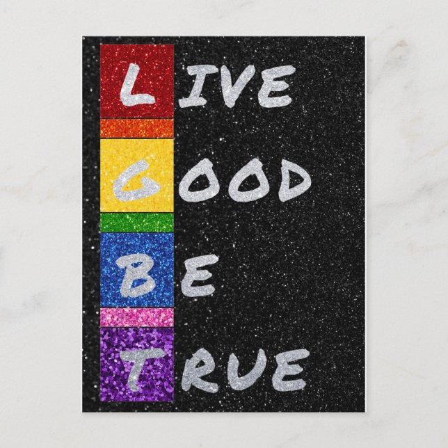 Postal PURPURINA LGBT Live Good Be True Card (Anverso)