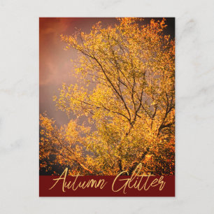Postal Purpurina ligero de otoño