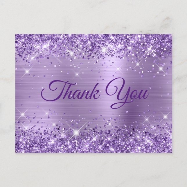 Postal Purpurina Light Purple Relieve metalizado 50 cumpl (Anverso)