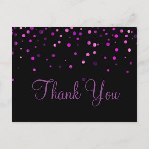 Postal Purpurina morado negro de moda barato gracias