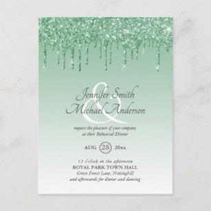 Postal Purpurina Regal Dripping REHEARSAL DINNER Ampersan