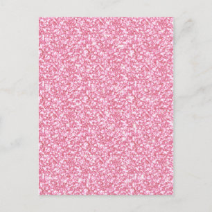 Postal Purpurina Rosa Girly Impreso
