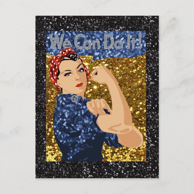 Postal purpurina rosie the riveter (Anverso)