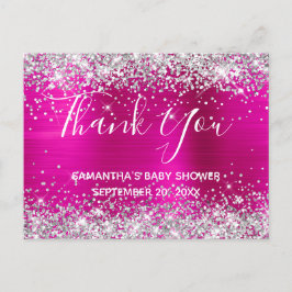 Postal Purpurina Silver Relieve metalizado rosado calient