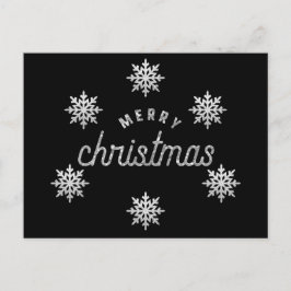 Postal Purpurina Silver Snowflake