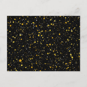 Postal Purpurina Stars3 - Negro del oro