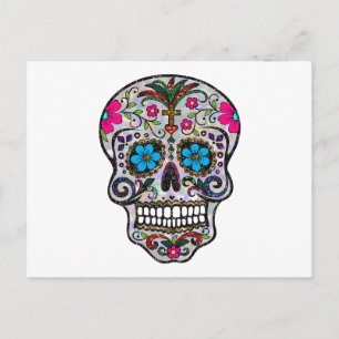 Postal purpurina Sugar Skull