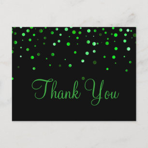 Postal Purpurina verde moderno Inpressiv Black Gracias