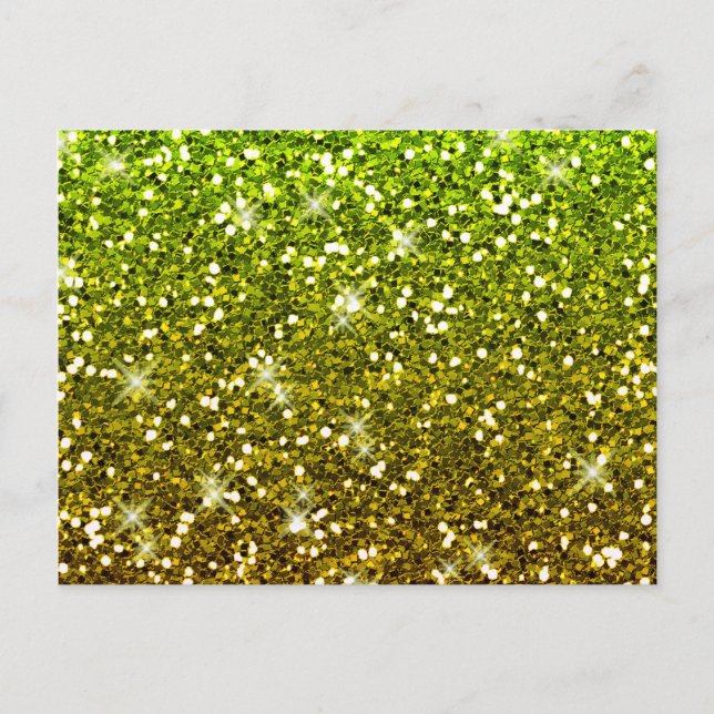 Postal Purpurinas de oro verde brillante (Anverso)