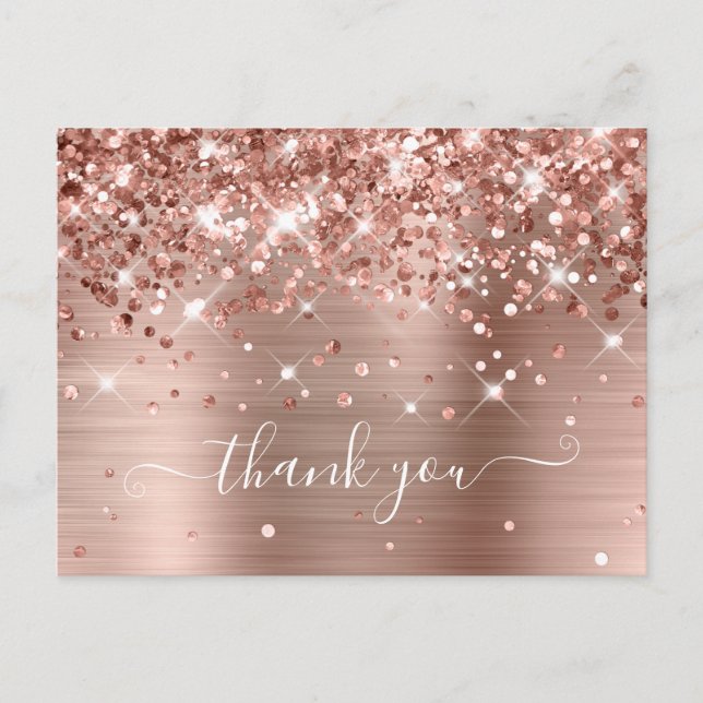 Postal Purpurinoso Rosa Relieve metalizado dorado Modern  (Anverso)