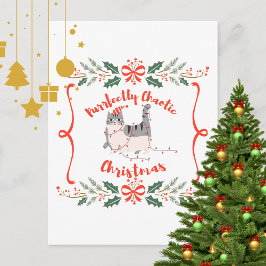 Postal Purrfectly Chaotic Christmas Funny Holiday Cat