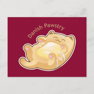 Postal Purrista Pawfee: bonito gato de pastelería danés