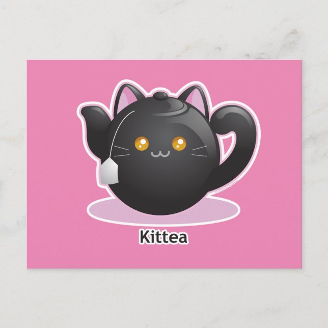 Postal Purrista Pawfee: Kitty Tea Pot (Anverso)