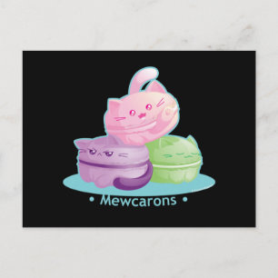 Postal Purrista Pawfee: Macarones de gato gatito