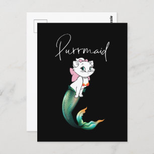 Postal Purrmaid de gatito de gatito de comadreja - Diseño
