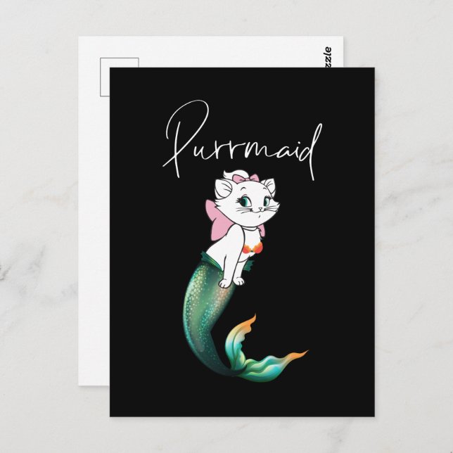 Postal Purrmaid de gatito de gatito de comadreja - Diseño (Anverso / Reverso)