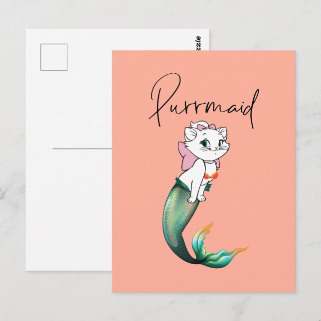 Postal Purrmaid de gatito de gatito de comadreja - Diseño (Anverso / Reverso)