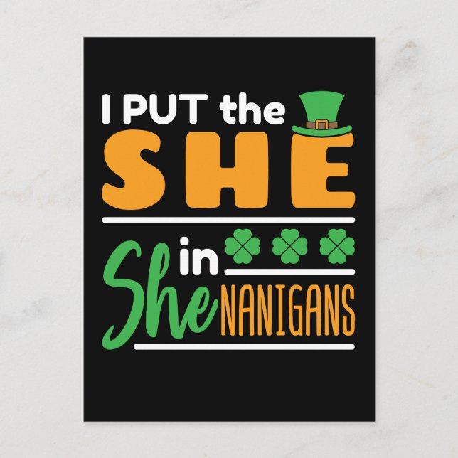 Postal Puse a la mujer en Shenanigans St Patricks (Anverso)