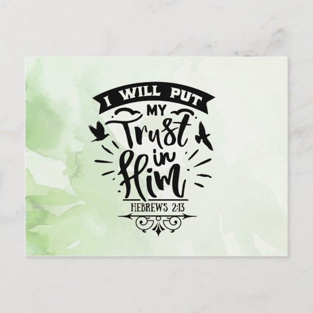 Postal Puse mi confianza en él (Anverso)