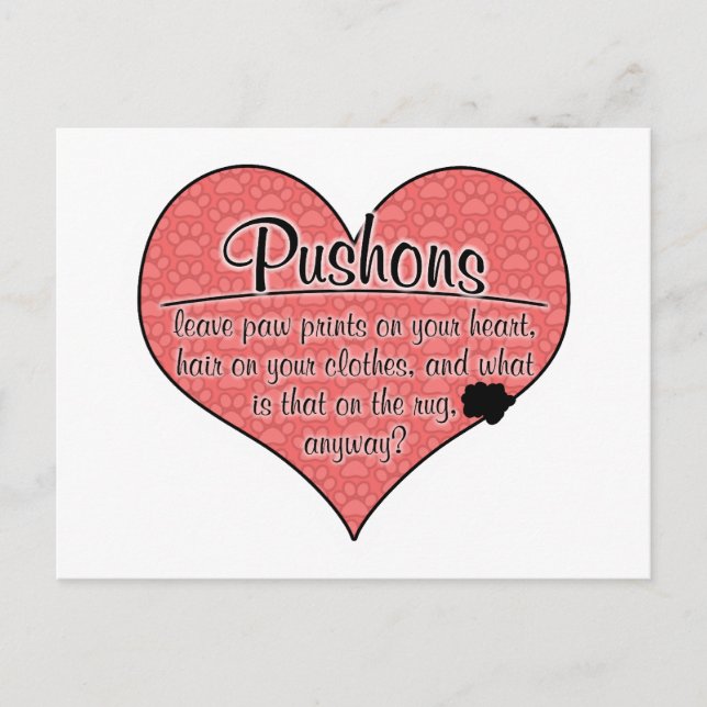 Postal Pushon Paw Imprime Humor De Perro (Anverso)