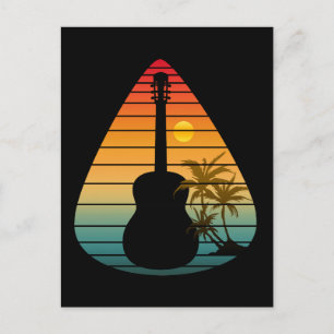 POSTAL PUSTA DE GUITARRA DE MODA ATARDECER 