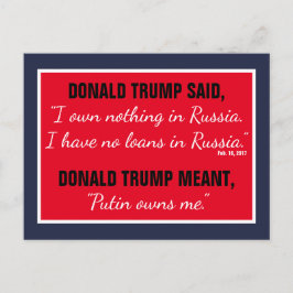 Postal Putin es dueño de Trump, la política del president