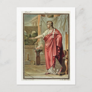 Postal Pyrhus, disfraz de "Andromache" de Jean Racine,