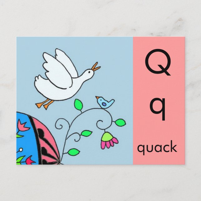 Postal Q es para Quack (Anverso)