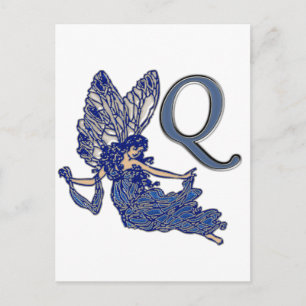 Postal Q Monograma Angel