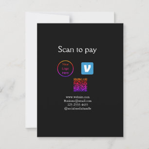 Postal Q R código venmo scan para pagar añadir logotipo m