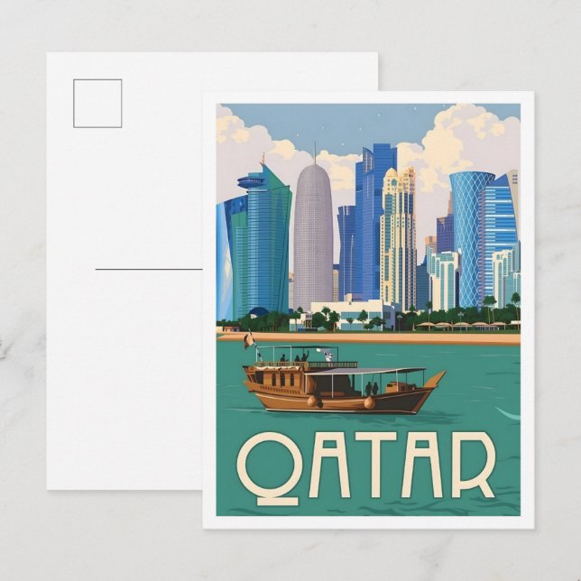 Postal Qatar Vintage Travel  (Anverso / Reverso)