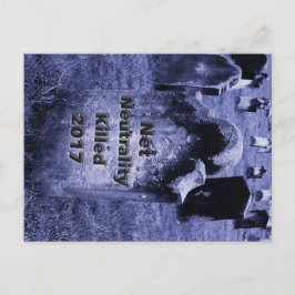 Postal QEPD Neutralidad neta Gravestone