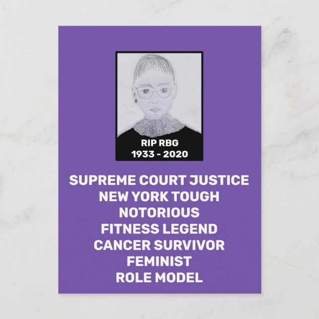Postal QEPD Ruth Bader Ginsburg Tributo (Anverso)